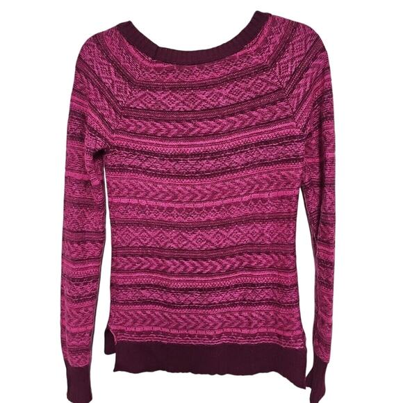 American Eagle Womens Size X-Small Pink Purple Fuzzy Mohair Wool Nordic Sweater - Picture 3 of 8
